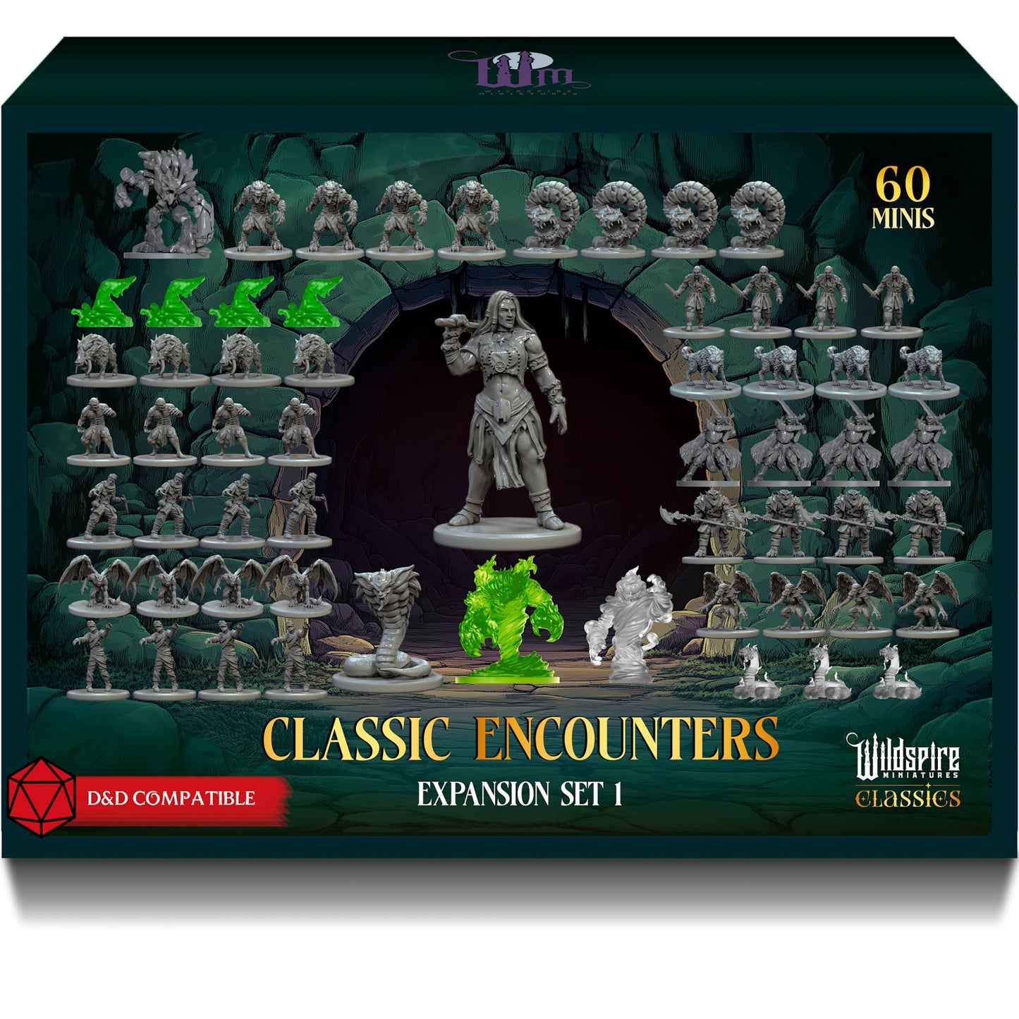 Wildspire Classic Encounters Expansion Set I — 60 Unpainted 28mm D&D Miniatures