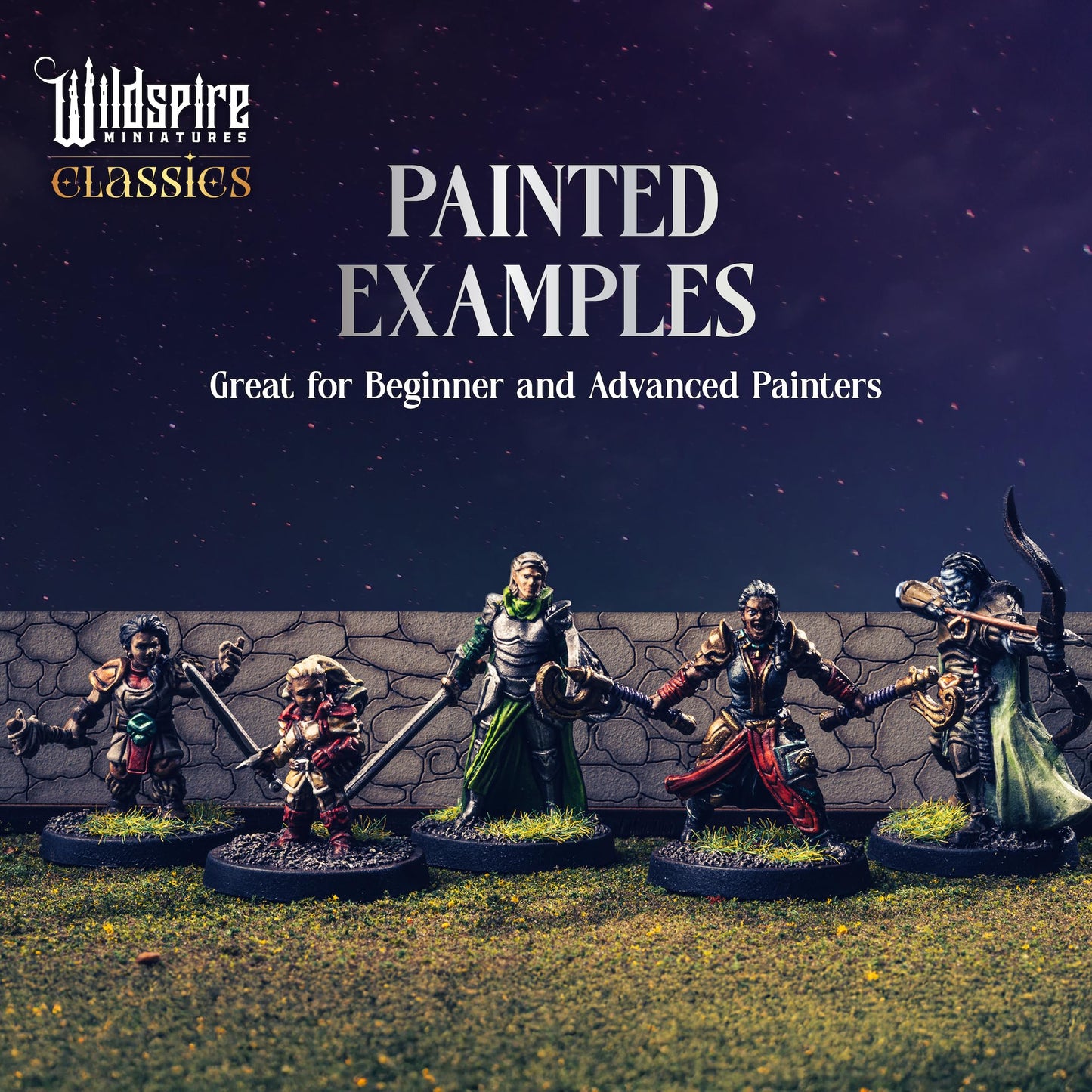 Wildspire Classic Heroes – Mercenary Guild | 51 Paintable 28mm DND Minis for D&D, Pathfinder & Fantasy RPGs
