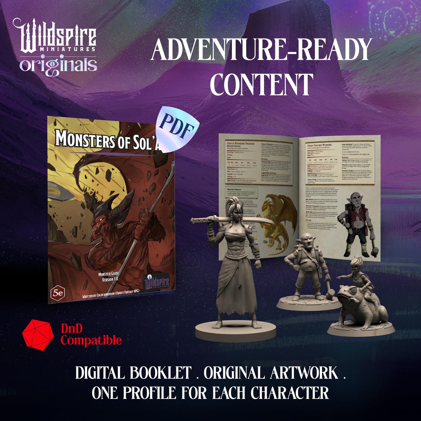 Wildspire Monsters Pack – 16 Unpainted 28–32mm D&D Minis for D&D & Pathfinder