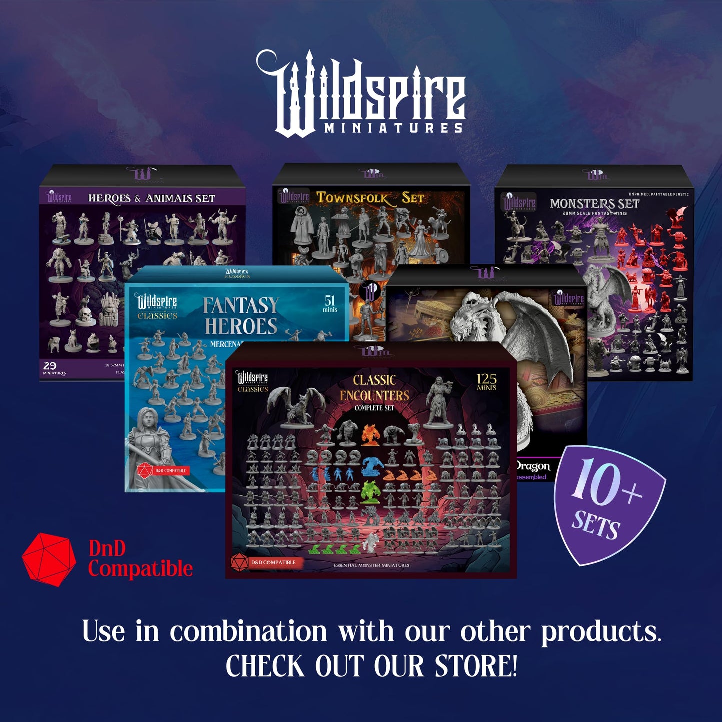 Wildspire Spellblades & Enchanted Objects DND Minis — 36 Unpainted 28–32mm Figures