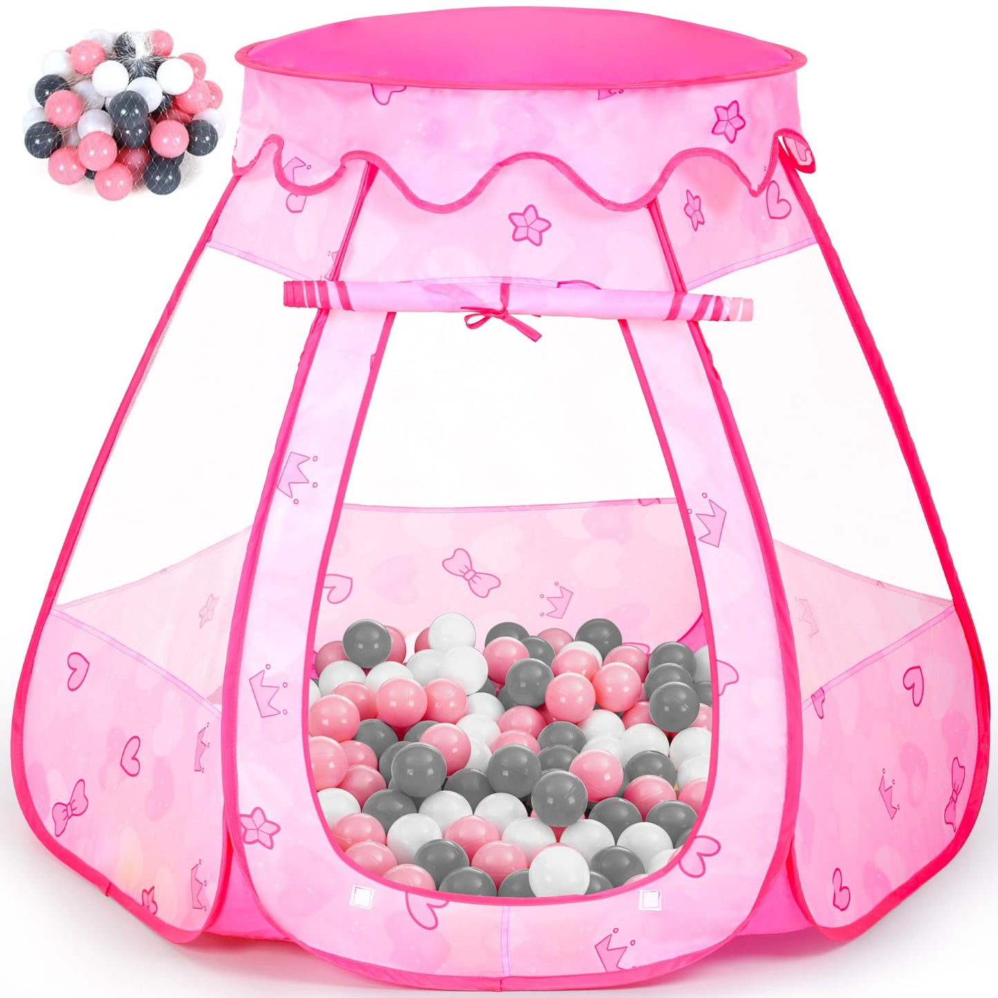 Wilhunter Baby Ball Pit with 50 Balls | Pop-Up Play Tent for Kids