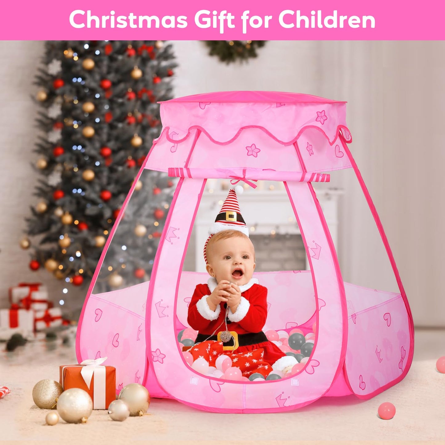 Wilhunter Baby Ball Pit with 50 Balls | Pop-Up Play Tent for Kids