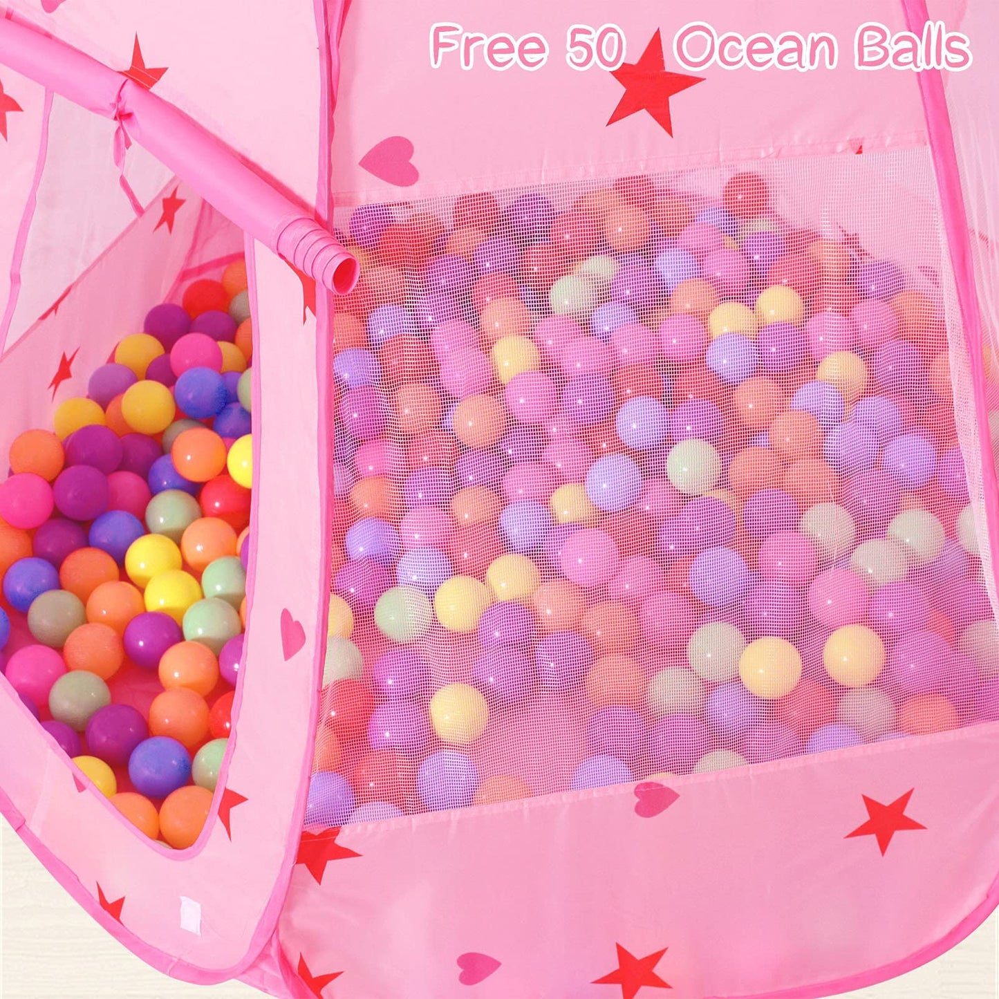 Wilhunter Baby Ball Pit Tent with 50 Balls — Pop Up Play House for Toddlers