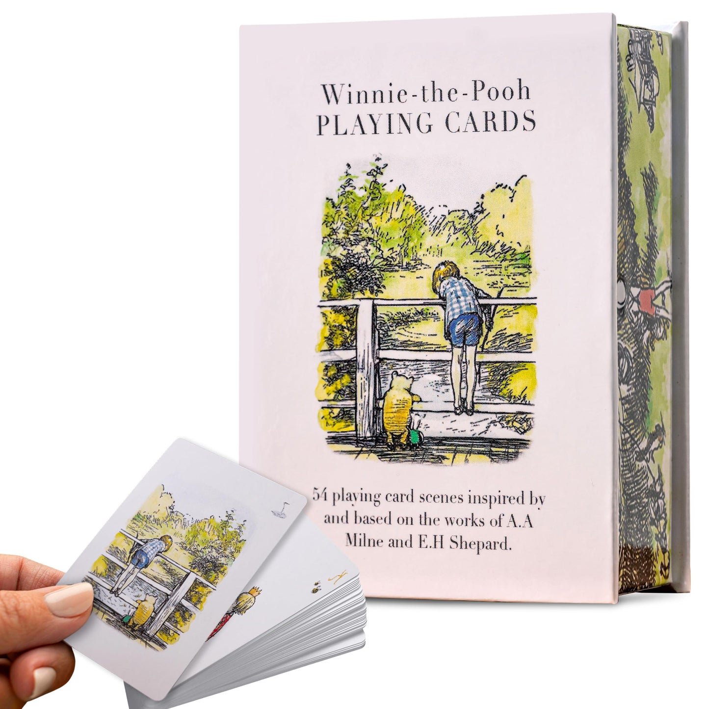WILLBERTRON Luxury Hundred Acre Wood Playing Cards – Premium Gold-Edged Deck with Magnetic Flip Box