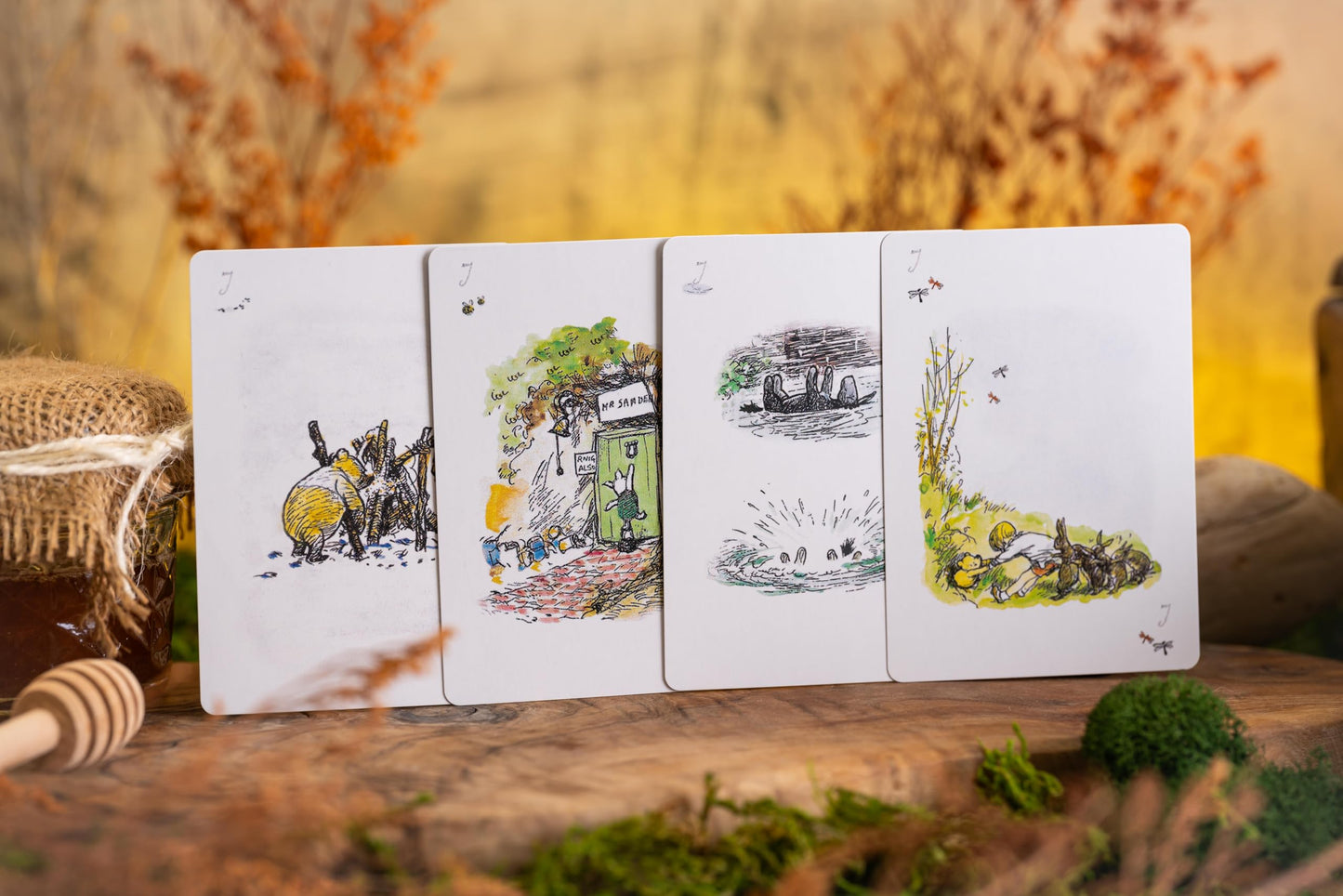 WILLBERTRON Luxury Hundred Acre Wood Playing Cards – Premium Gold-Edged Deck with Magnetic Flip Box