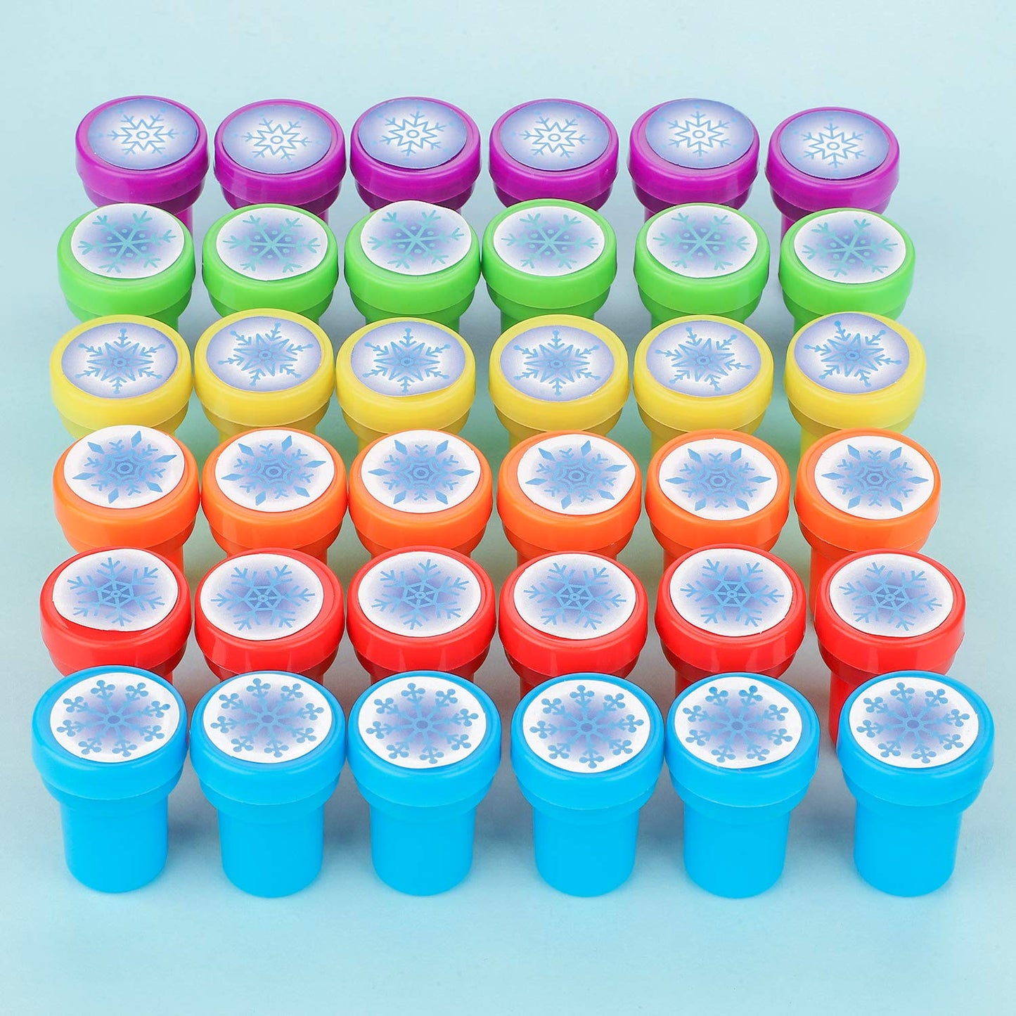 Willbond 36-Piece Snowflake Stamps Set | Self-Inking Colorful Winter Stamps for Cards & Party Favors