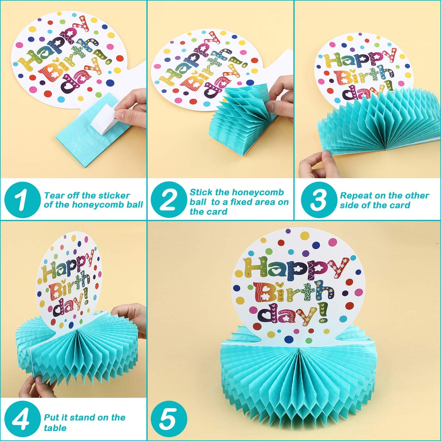 WILLBOND Rainbow Honeycomb Centerpieces – 2-Pack Birthday Table Decor