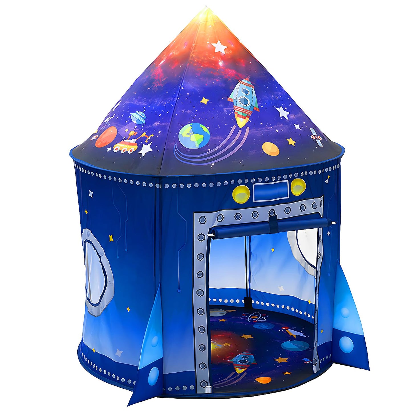 WillingHeart Rocket Ship Play Tent for Kids – Indoor/Outdoor Pop-Up Space Playhouse