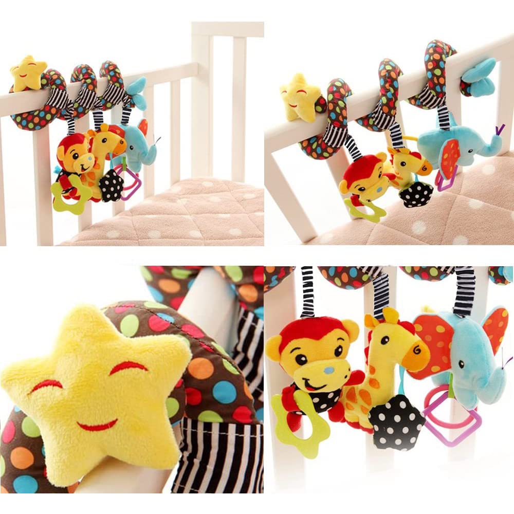 WILLWAY Car Seat Toys & Stroller Toy – Spiral Hanging Sensory Toys for 0-12 Months