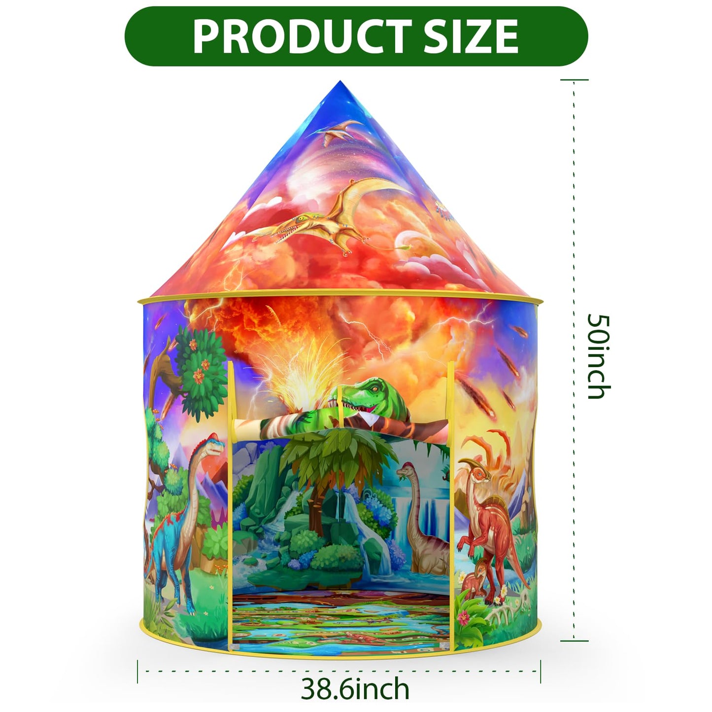 Wilwolfer Dinosaur Tent for Kids – Indoor Play Space for Toddlers and Babies