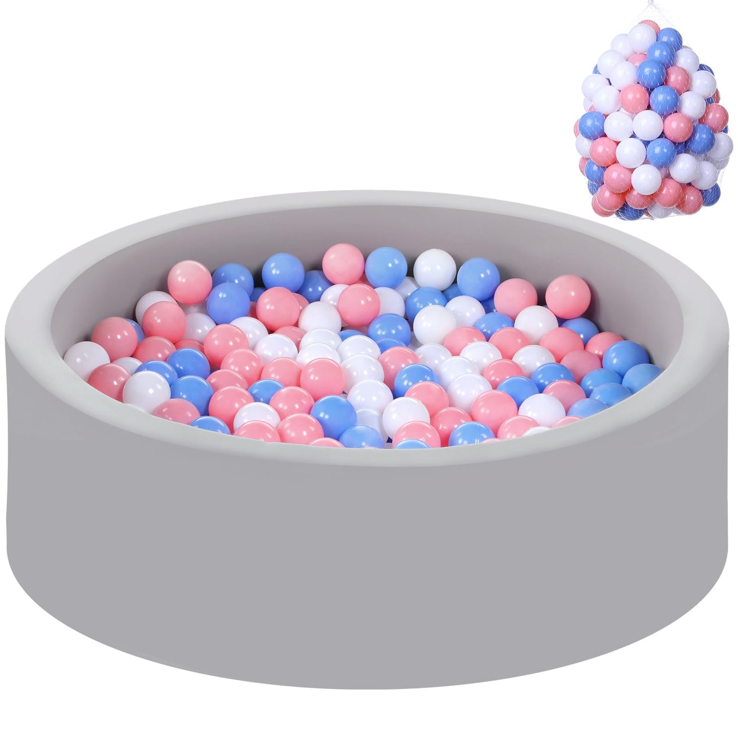 Wilwolfer Foam Ball Pit for Toddlers — 100 Balls, Large Baby Playpen (Indoor/Outdoor)