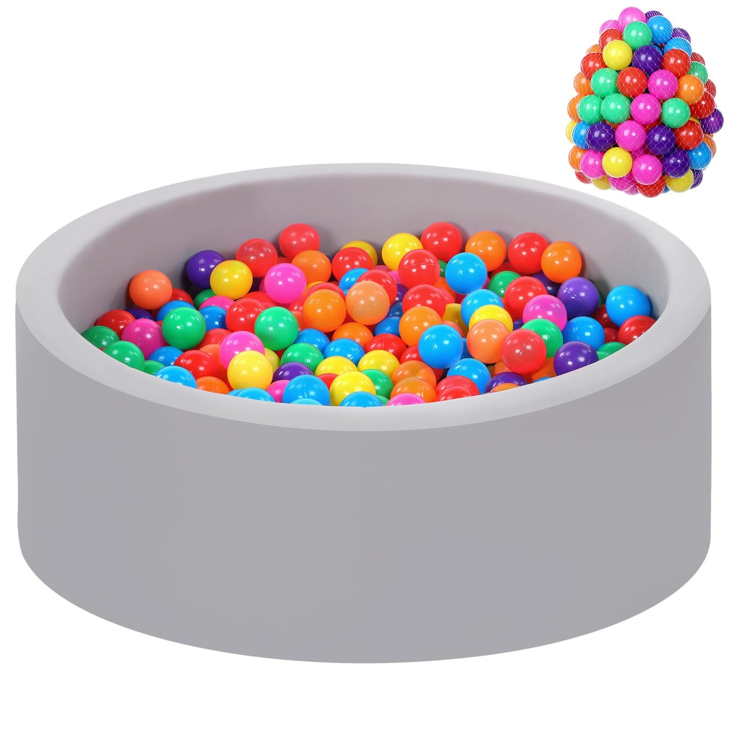 Wilwolfer Foam Ball Pit for Toddlers – 100 Balls, Soft Memory Foam Playpen