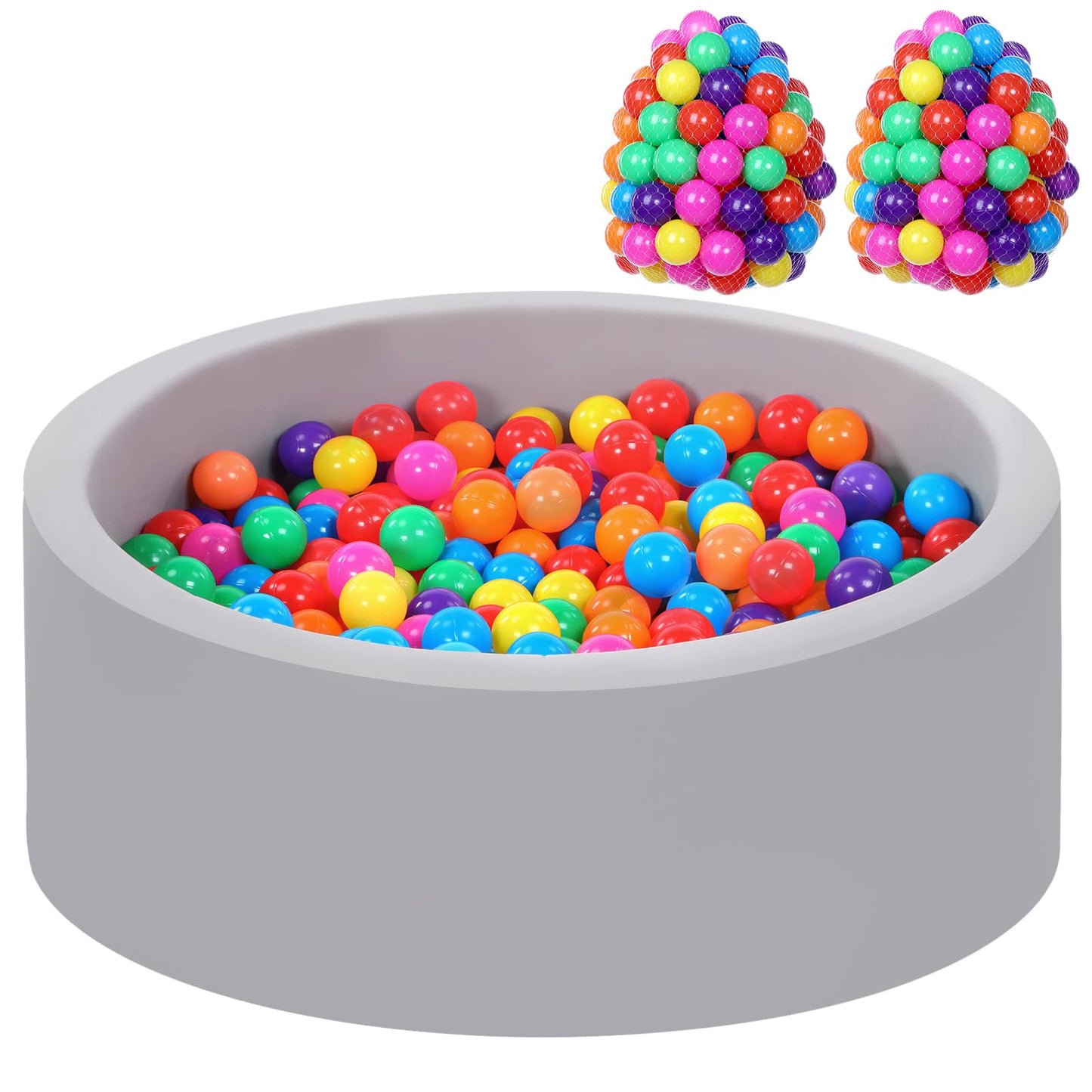 Wilwolfer Foam Ball Pit for Toddlers — 200 Balls, Safe Memory Foam Playpen