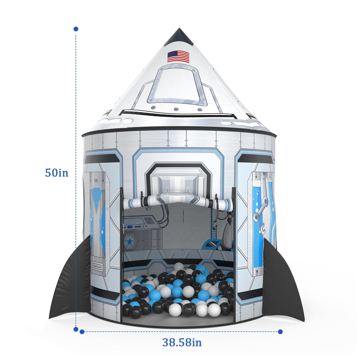 Wilwolfer Rocketship Tent for Kids – Space Toys, Indoor/Outdoor Play, Boys Room Decor