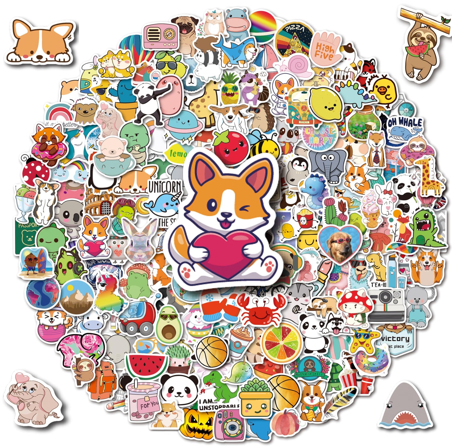 win4pdlay Water Bottle Stickers — 200 Waterproof Vinyl Decals for Kids and Classroom Use