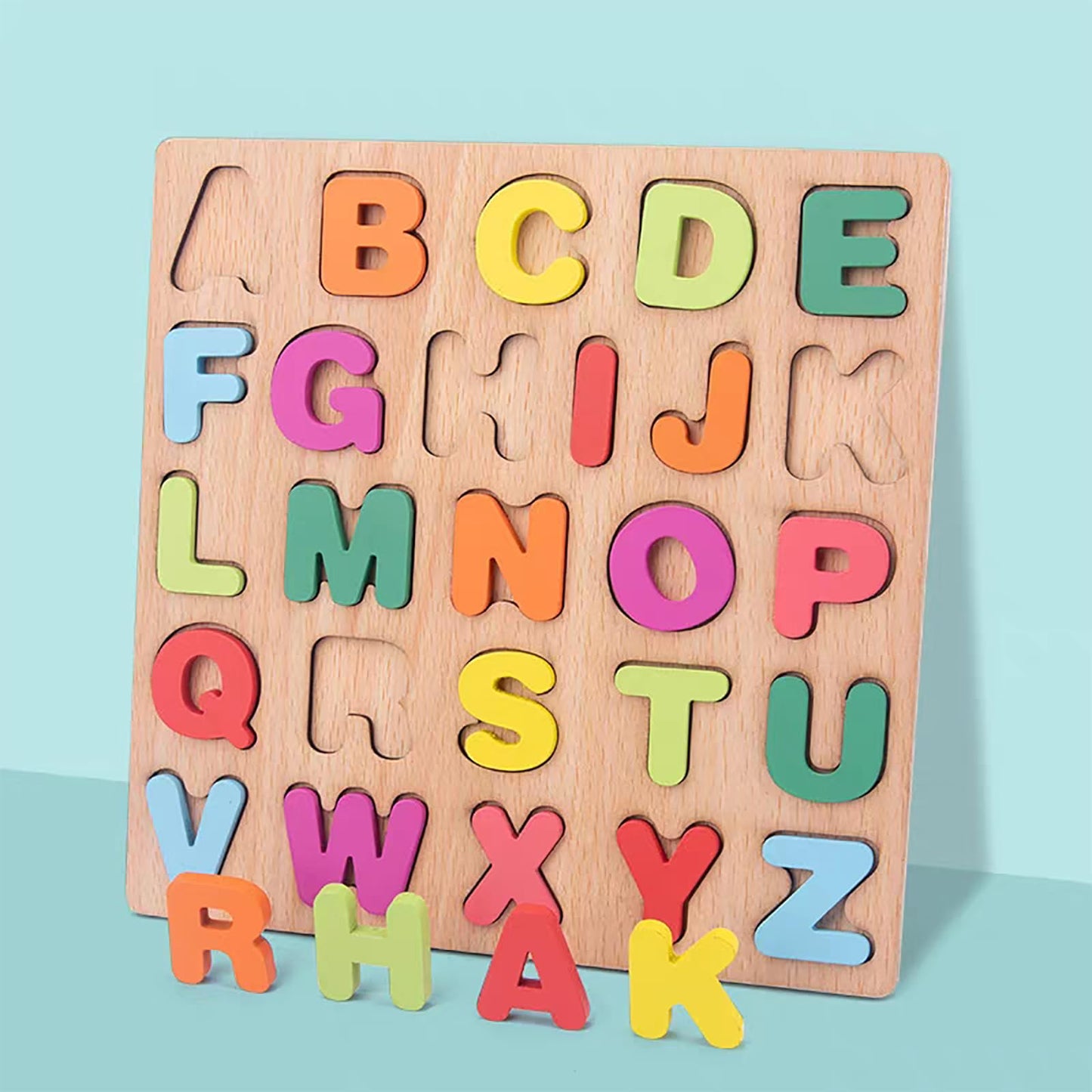 Winbar 3-in-1 Wooden Puzzles for Toddlers - Alphabet, Numbers & Shapes (2-Pack)