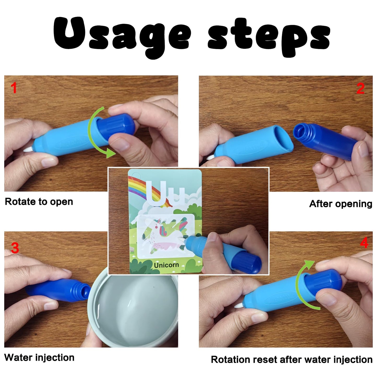 Winbar Alphabet Water Coloring Cards – Mess-Free ABC Learning Toy for Toddlers