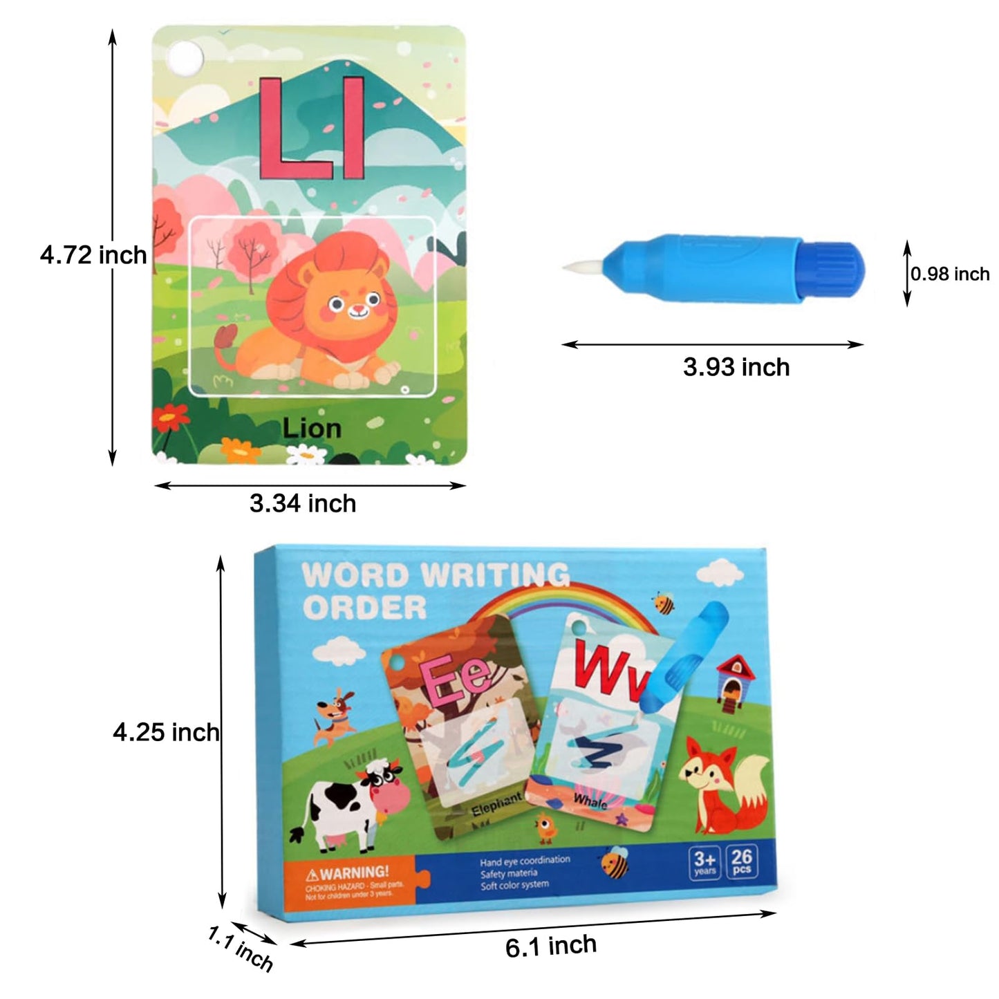 Winbar Alphabet Water Coloring Cards – Mess-Free ABC Learning Toy for Toddlers