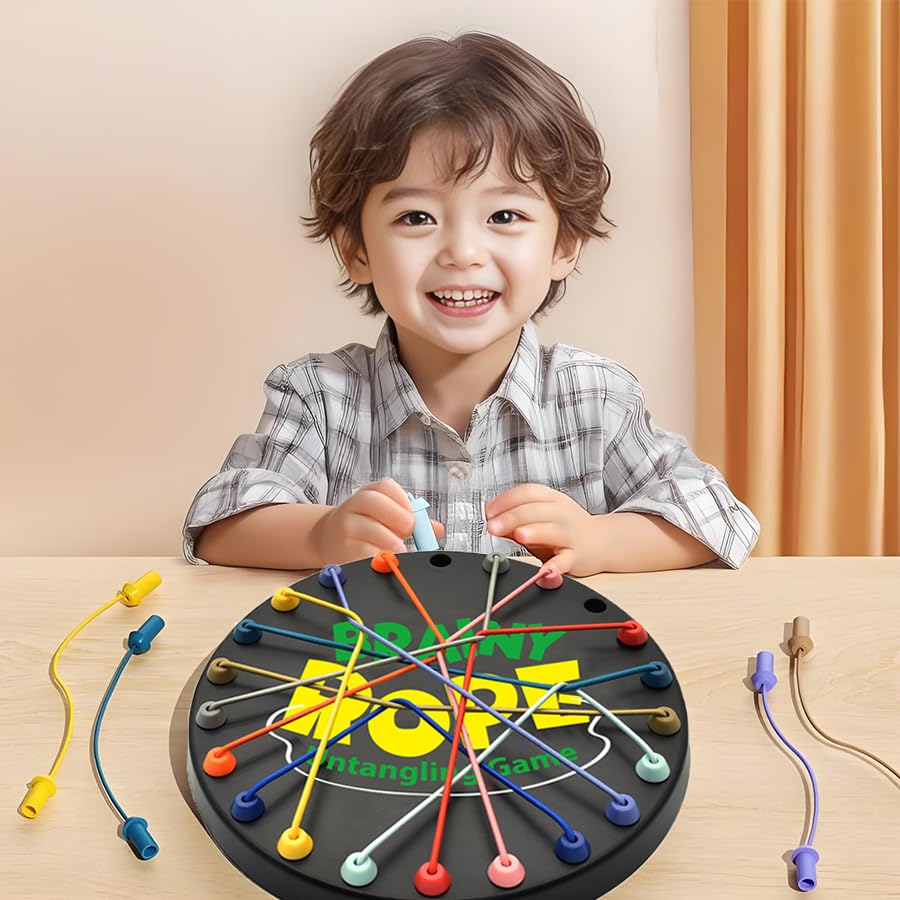 Winbar Brainy Knots Rope Untangling Game – Multi-Level Family Puzzle