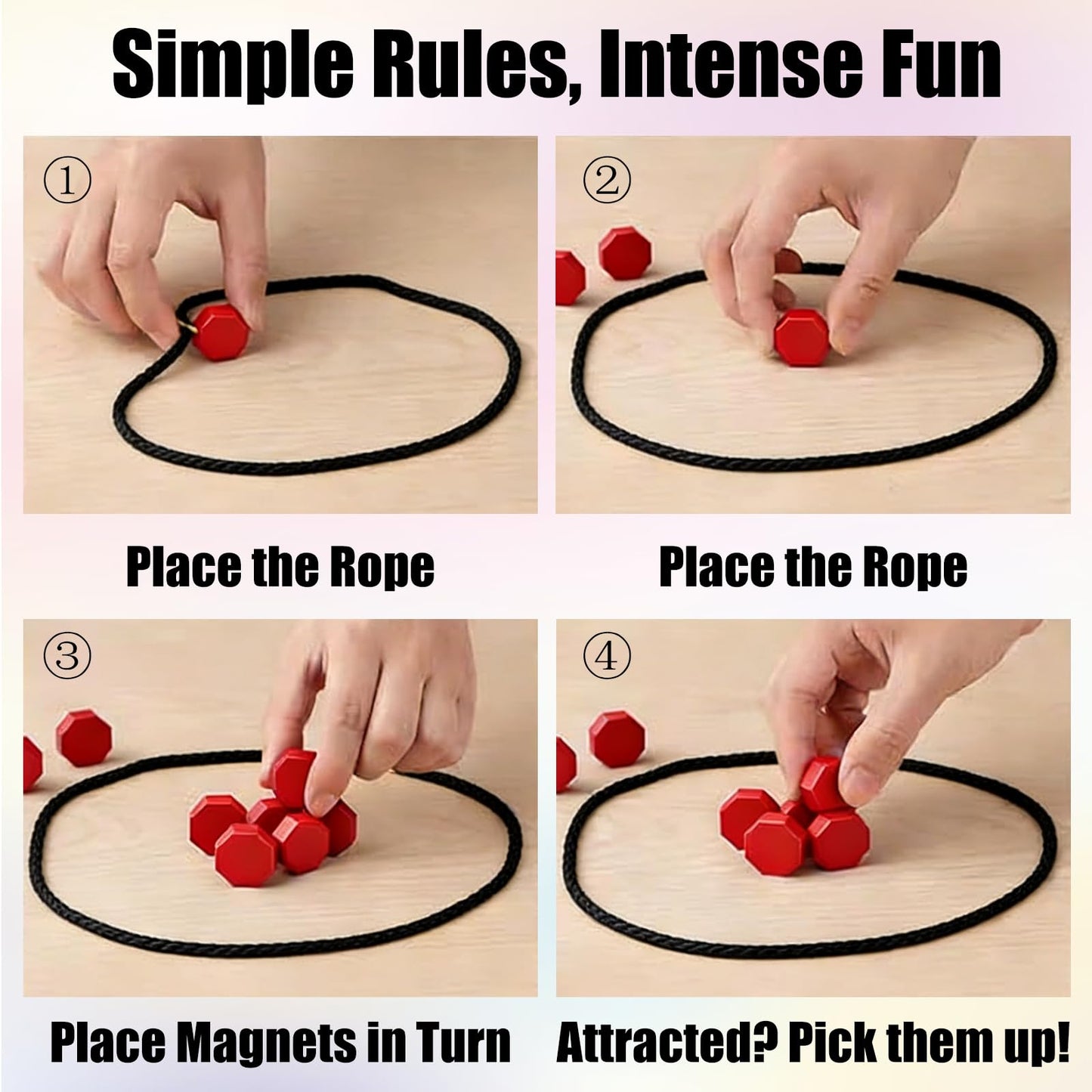 Winbar Chess Game Set – 20 Stones & Rope, Portable Family Travel Puzzle for All Ages
