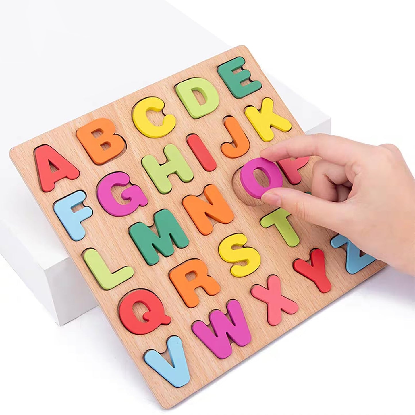 Winbar 3-in-1 Wooden Puzzles for Toddlers - Alphabet, Numbers & Shapes (2-Pack)