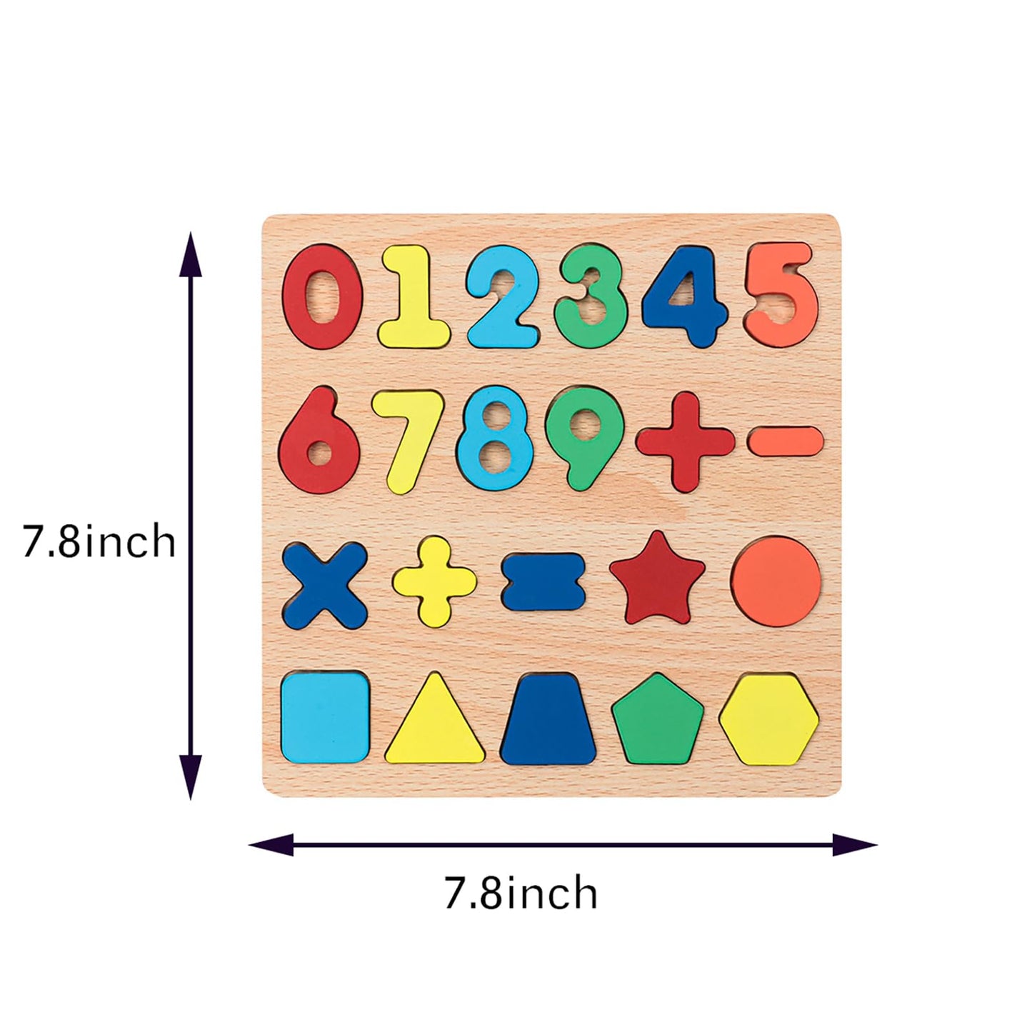 Winbar 3-in-1 Wooden Puzzles for Toddlers - Alphabet, Numbers & Shapes (2-Pack)