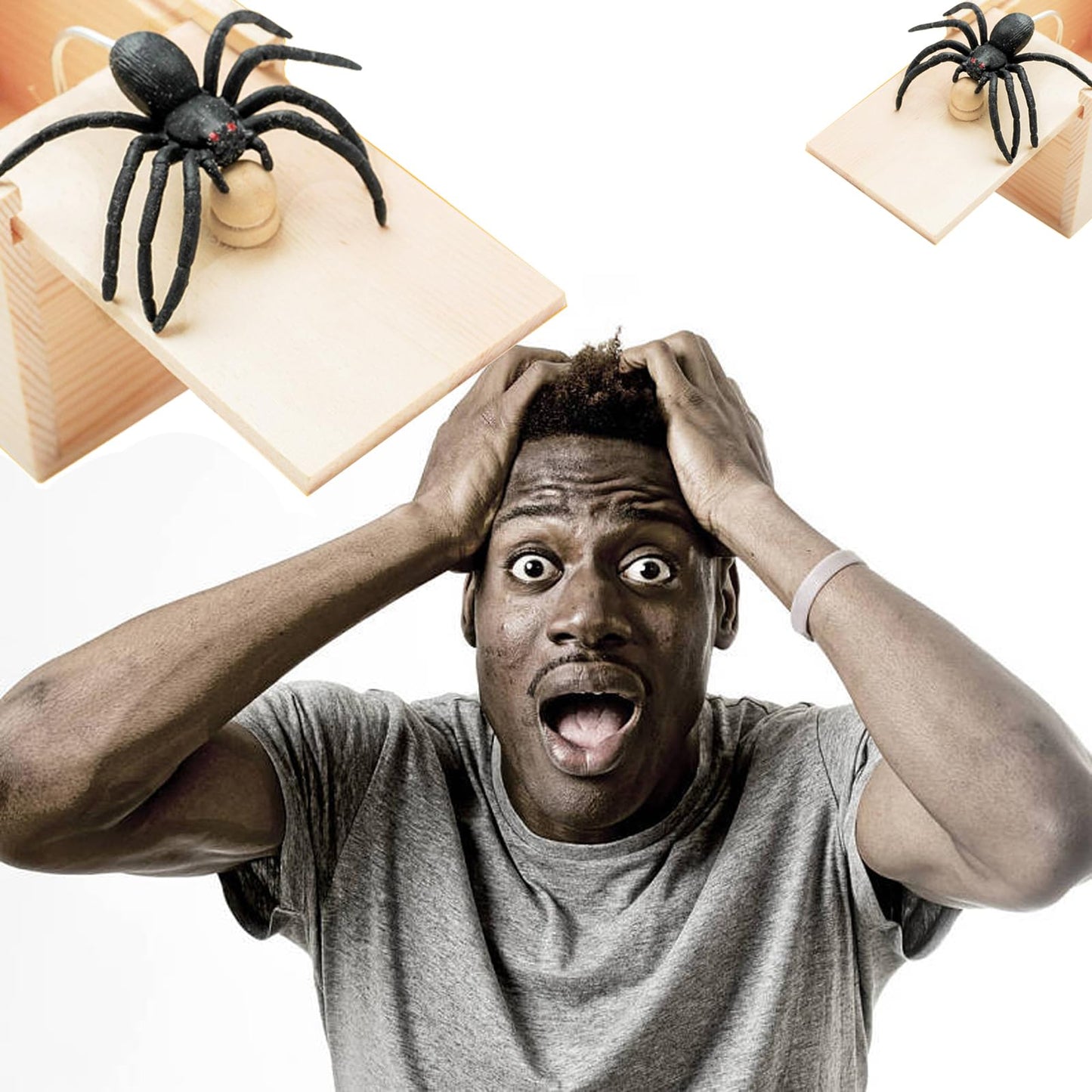 Winbar Rubber Spider Trick Box – Handmade Wooden Prank Box for Surprises