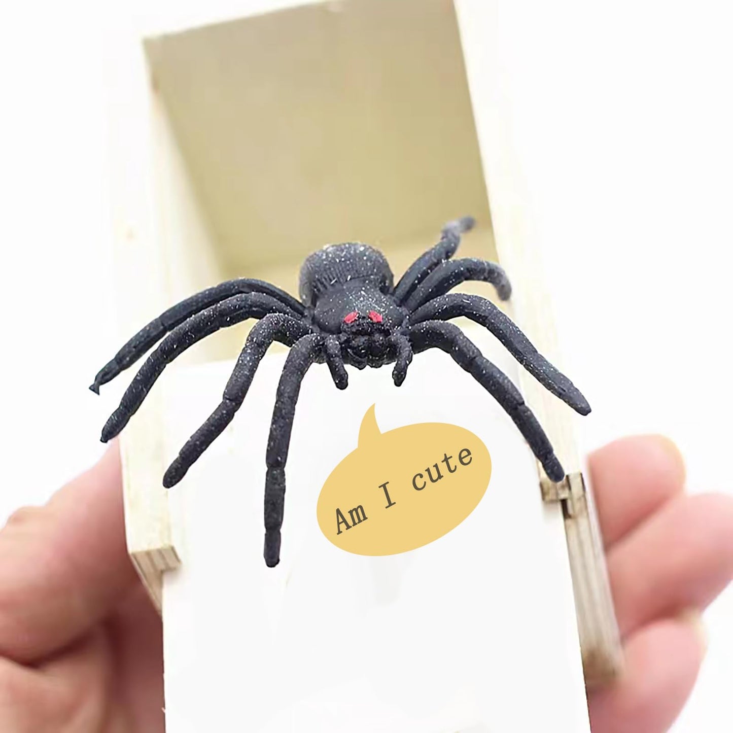 Winbar Rubber Spider Trick Box – Handmade Wooden Prank Box for Surprises