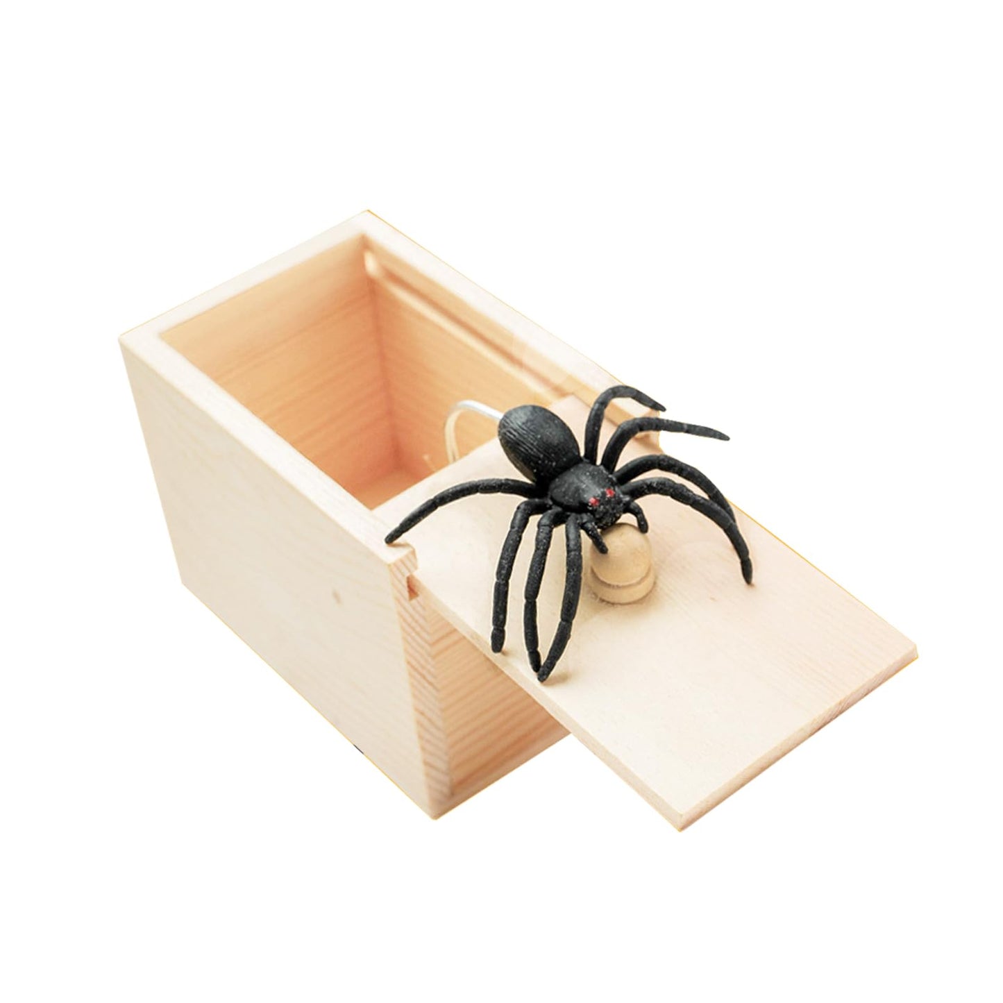 Winbar Rubber Spider Trick Box – Handmade Wooden Prank Box for Surprises