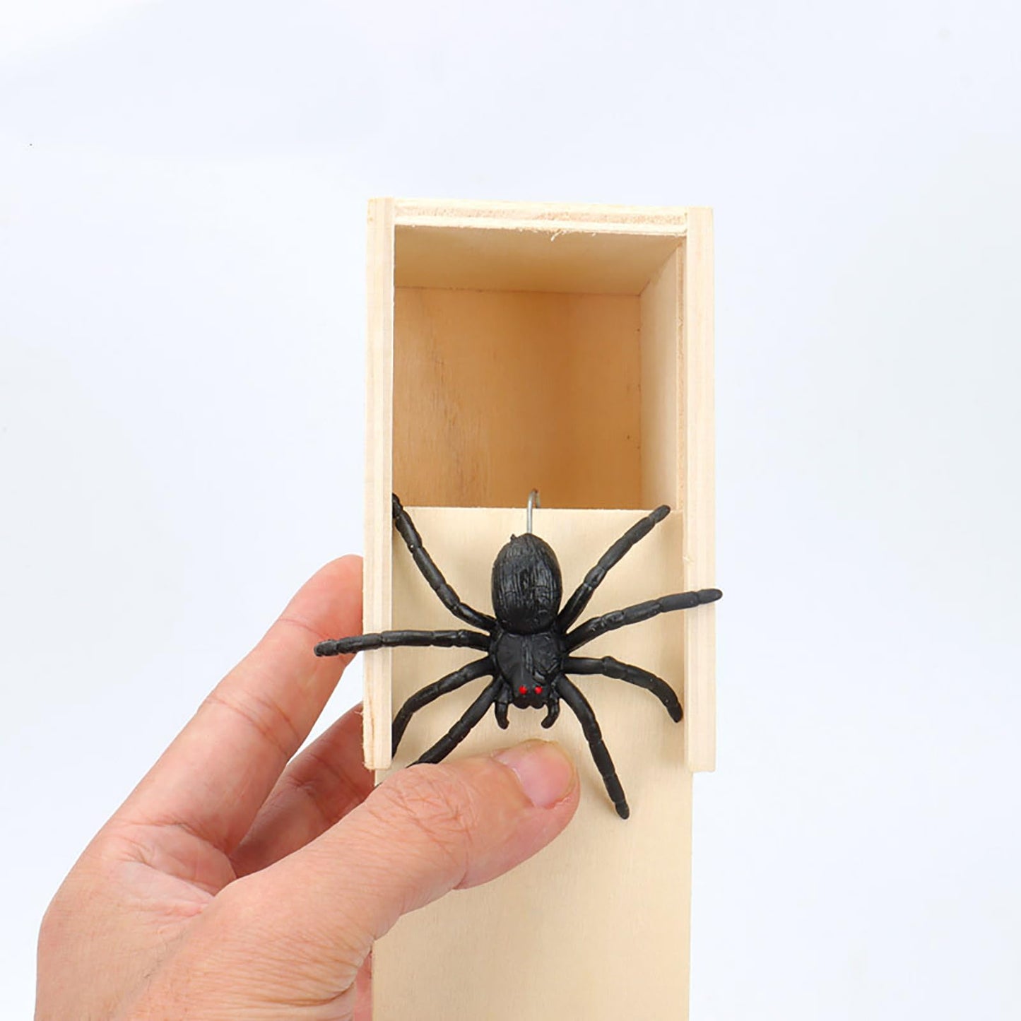 Winbar Rubber Spider Trick Box – Handmade Wooden Prank Box for Surprises