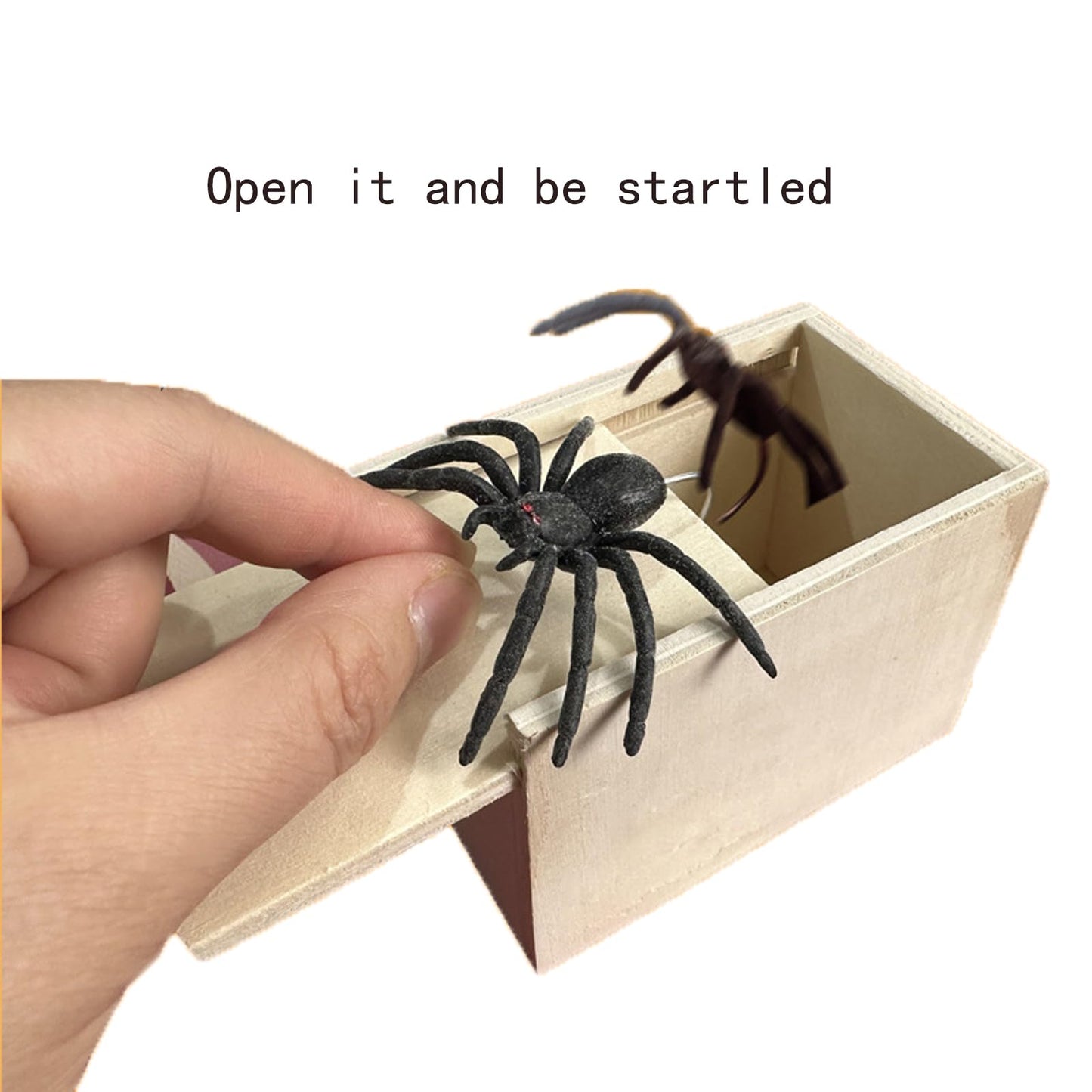 Winbar Rubber Spider Trick Box – Handmade Wooden Prank Box for Surprises