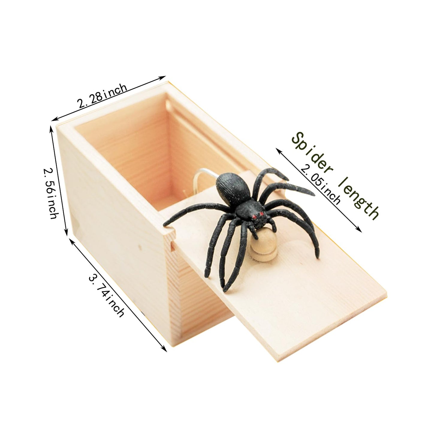 Winbar Rubber Spider Trick Box – Handmade Wooden Prank Box for Surprises