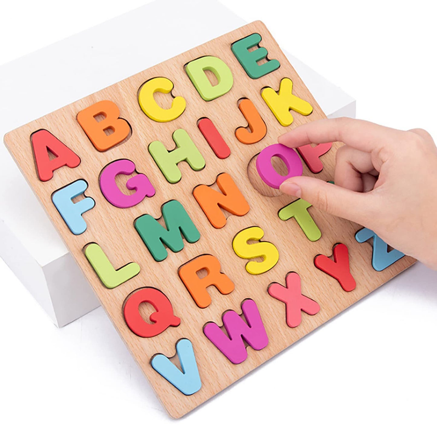 Winbar Wooden Puzzles for Toddlers – 3-Pack Alphabet, Numbers & Shapes