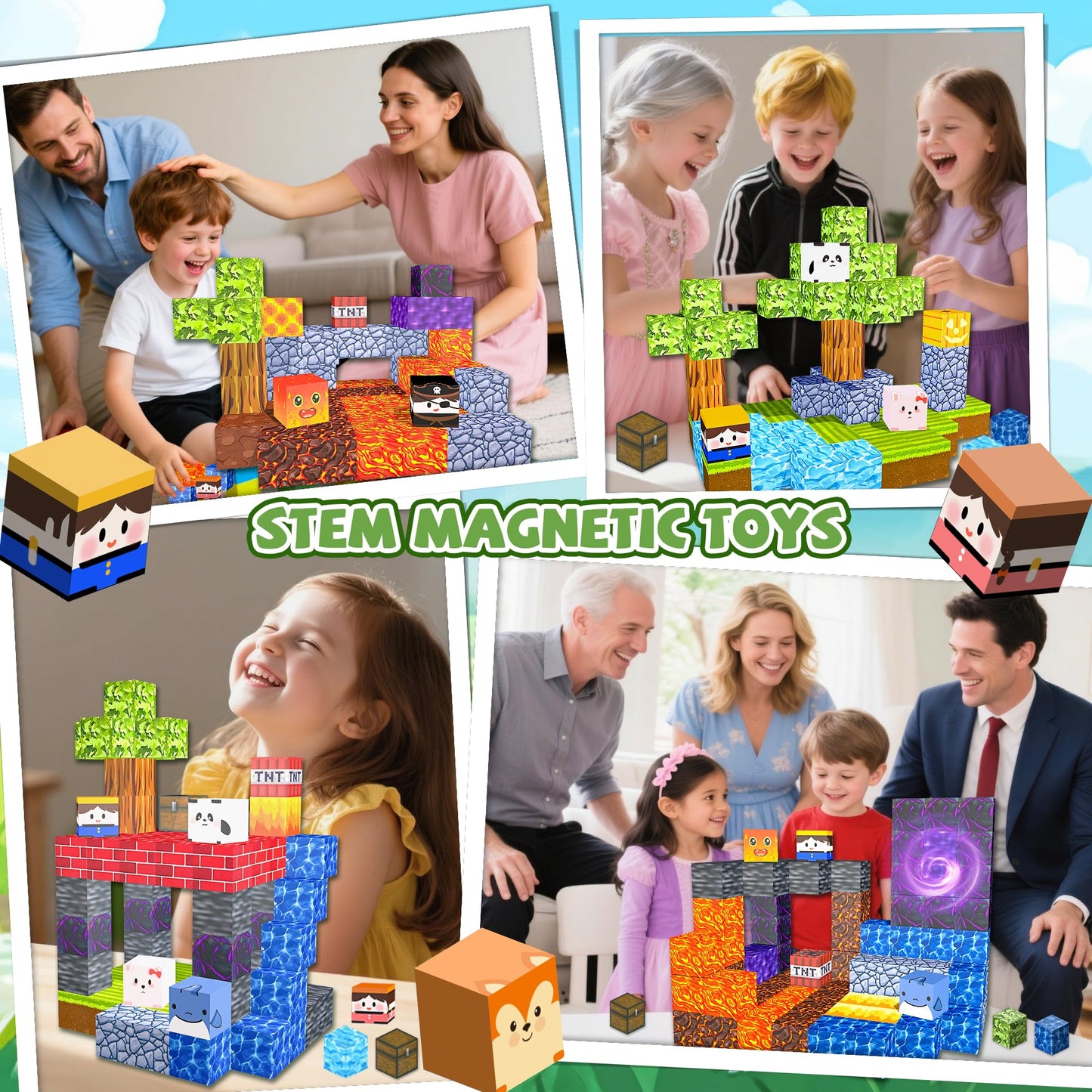 Winchoice Magnet 100PCS Magnetic Blocks for Toddlers (1-Inch, 3+) | Building Toys