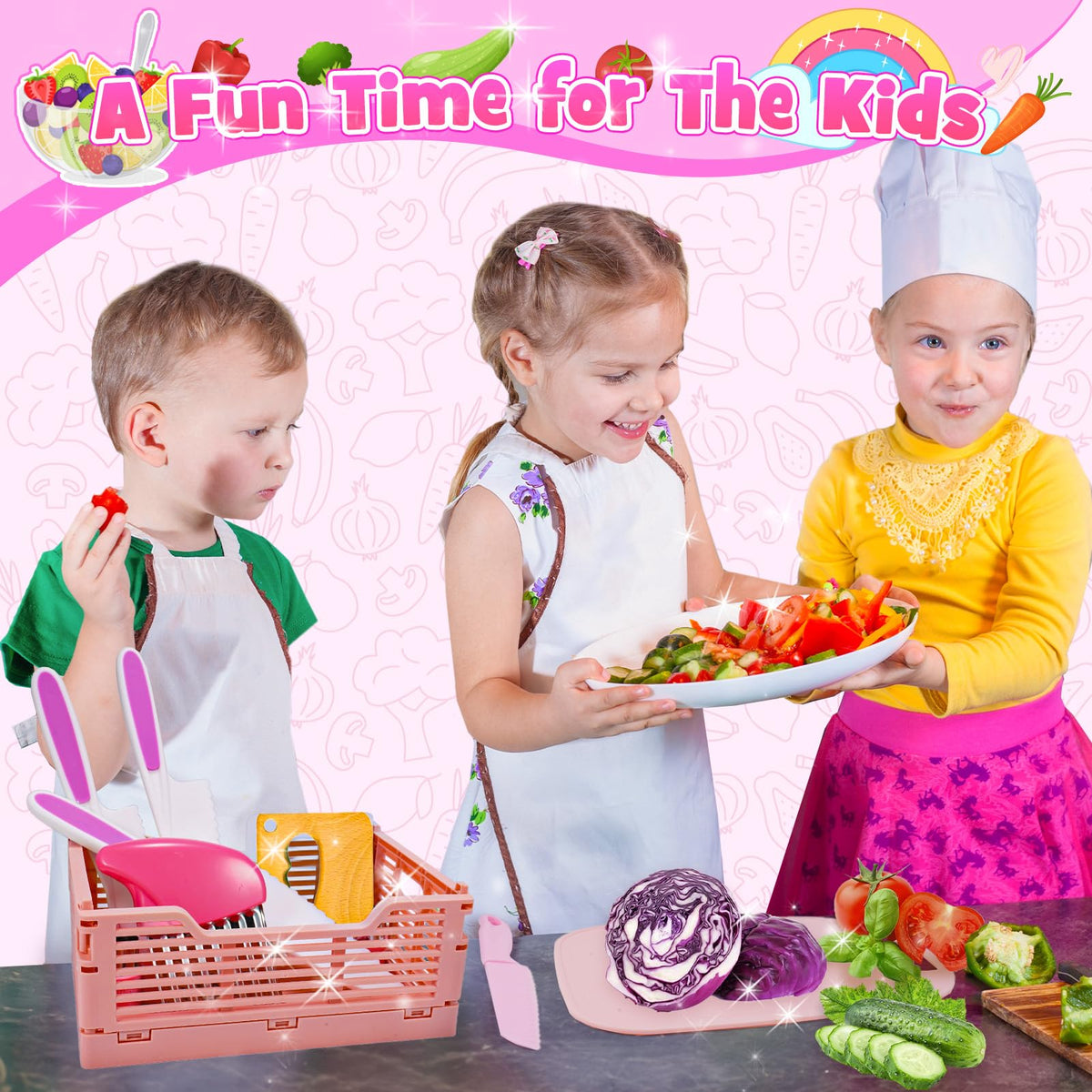 Windidi Kids Kitchen Knife Set – 13-Piece Montessori Toddler Tools with Storage Box