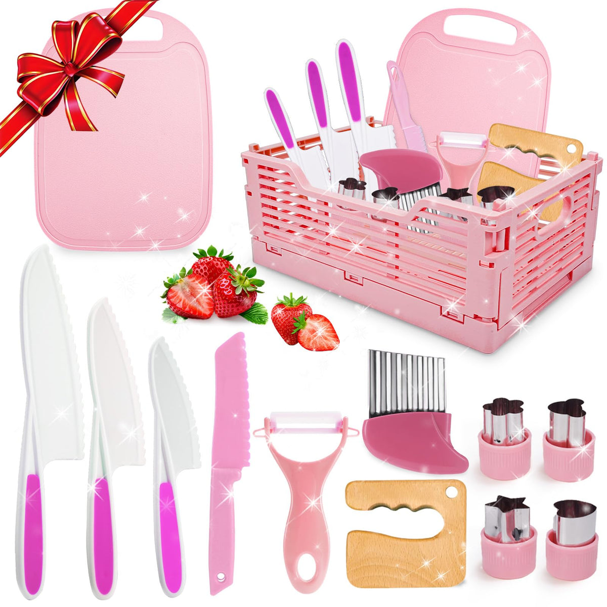 Windidi Kids Kitchen Knife Set – 13-Piece Montessori Toddler Tools with Storage Box