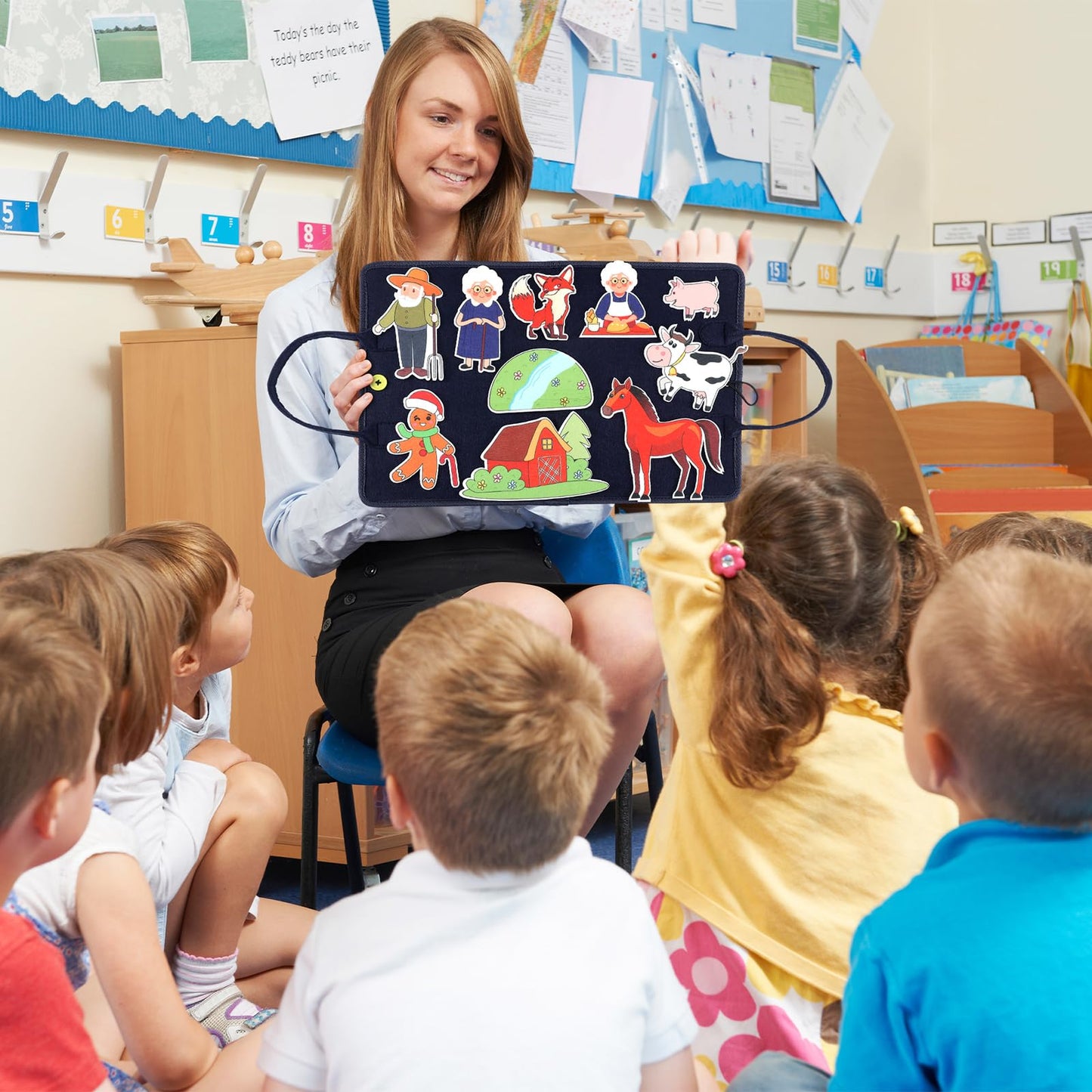 Windkream 12-Set Felt Board Stories Pieces – Felt Animals & Nursery Tales for Preschool & Storytelling