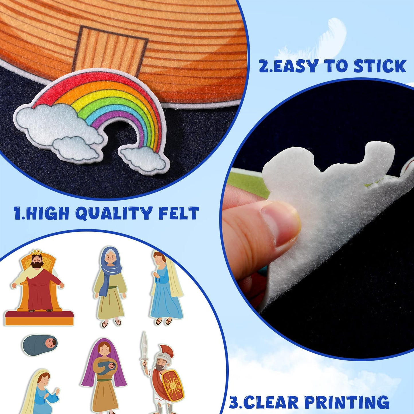 Windkream 12-Set Felt Board Stories — Bible Tales for Preschool & Toddlers