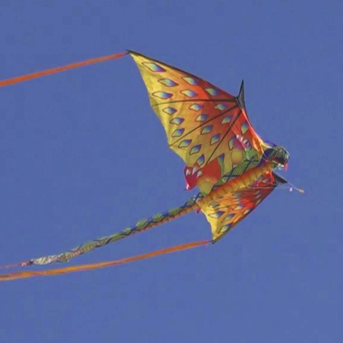 WindNSun Super Size 3D Green Dragon Kite - 76in Wide, Durable Fiberglass Frame & Ripstop Nylon