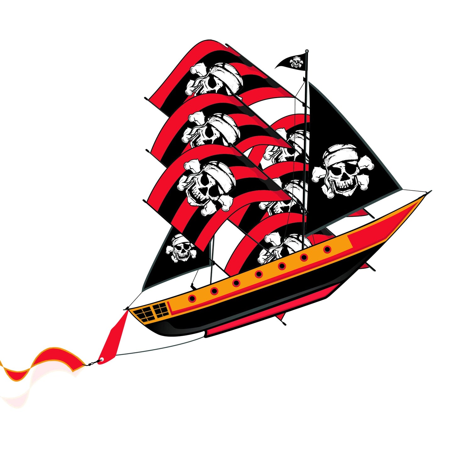 WindNSun Super Size 3D Nylon Pirate Ship Kite – 37 Inches Tall