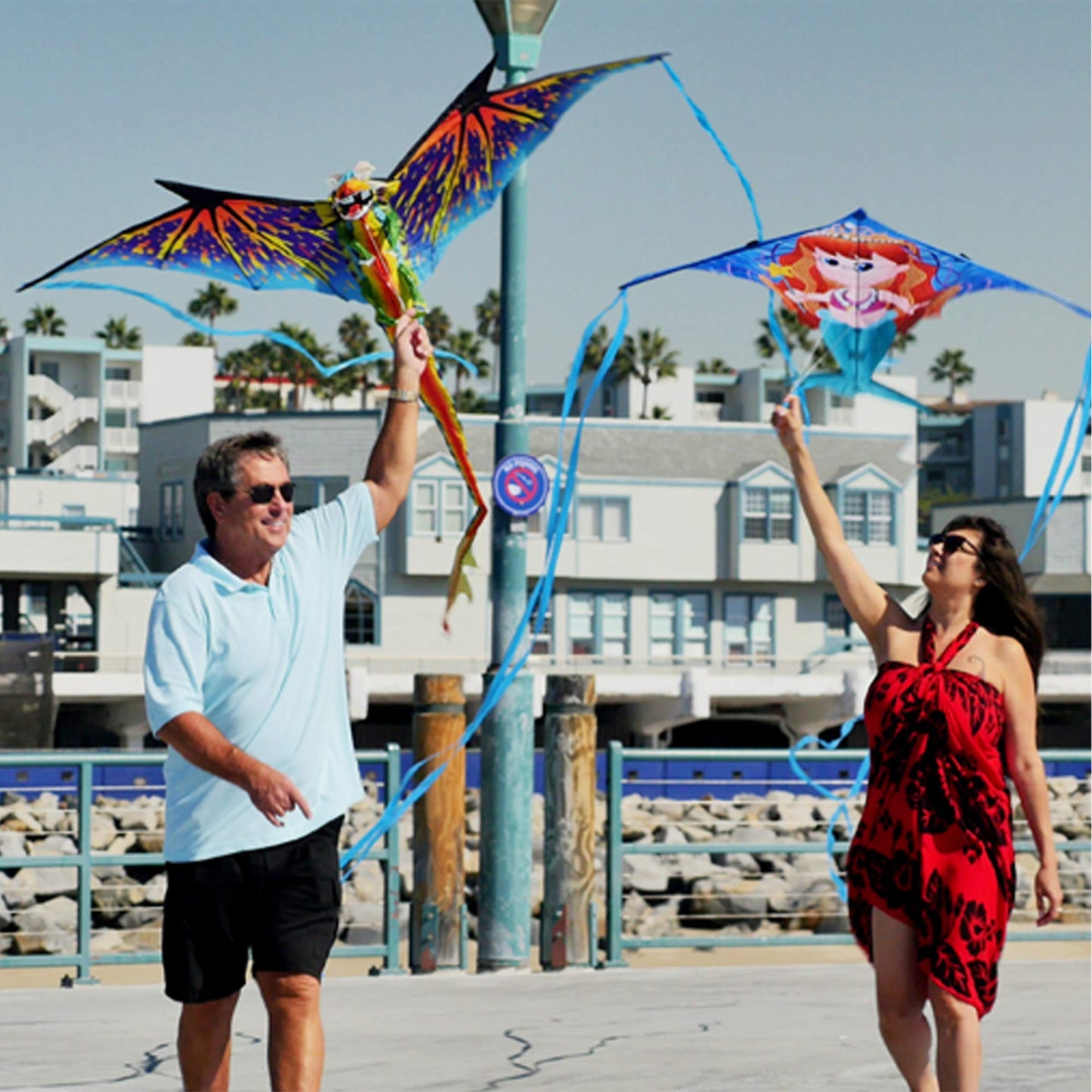 WindNSun Super Size 3D Nylon Kite - Blue Dragon, 76 Inches Wide