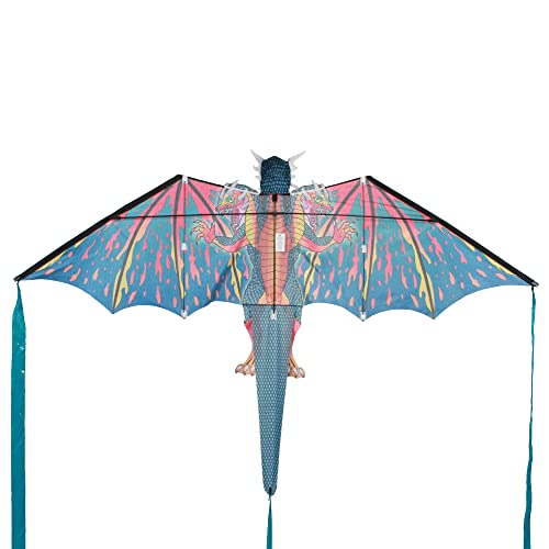 WindNSun Supersized Three-Headed Dragon 3D Kite — 76in Wingspan, Fiberglass Frame, Vibrant Colors