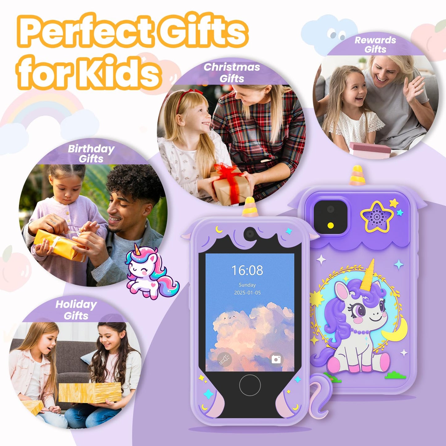 Windpaint Kids Phone – 2.8-inch Touchscreen Detective Toy for Ages 3–10