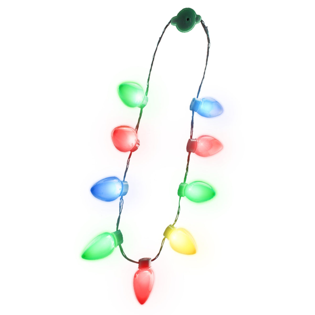 Windy City Novelties 9-Bulb Christmas LED Necklace — 6 Lighting Modes, Battery Included