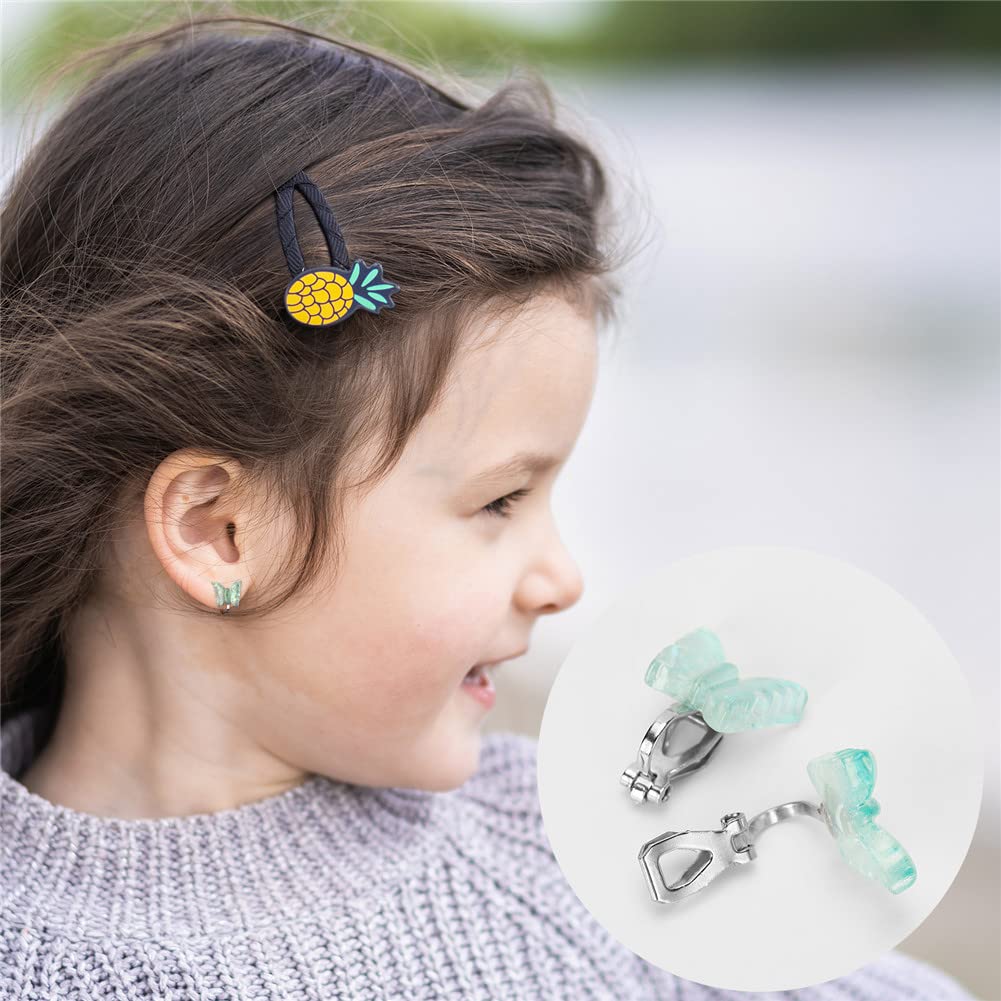 Wingchold 6-Designs Crystal Unicorn Clip-On Earrings for Girls