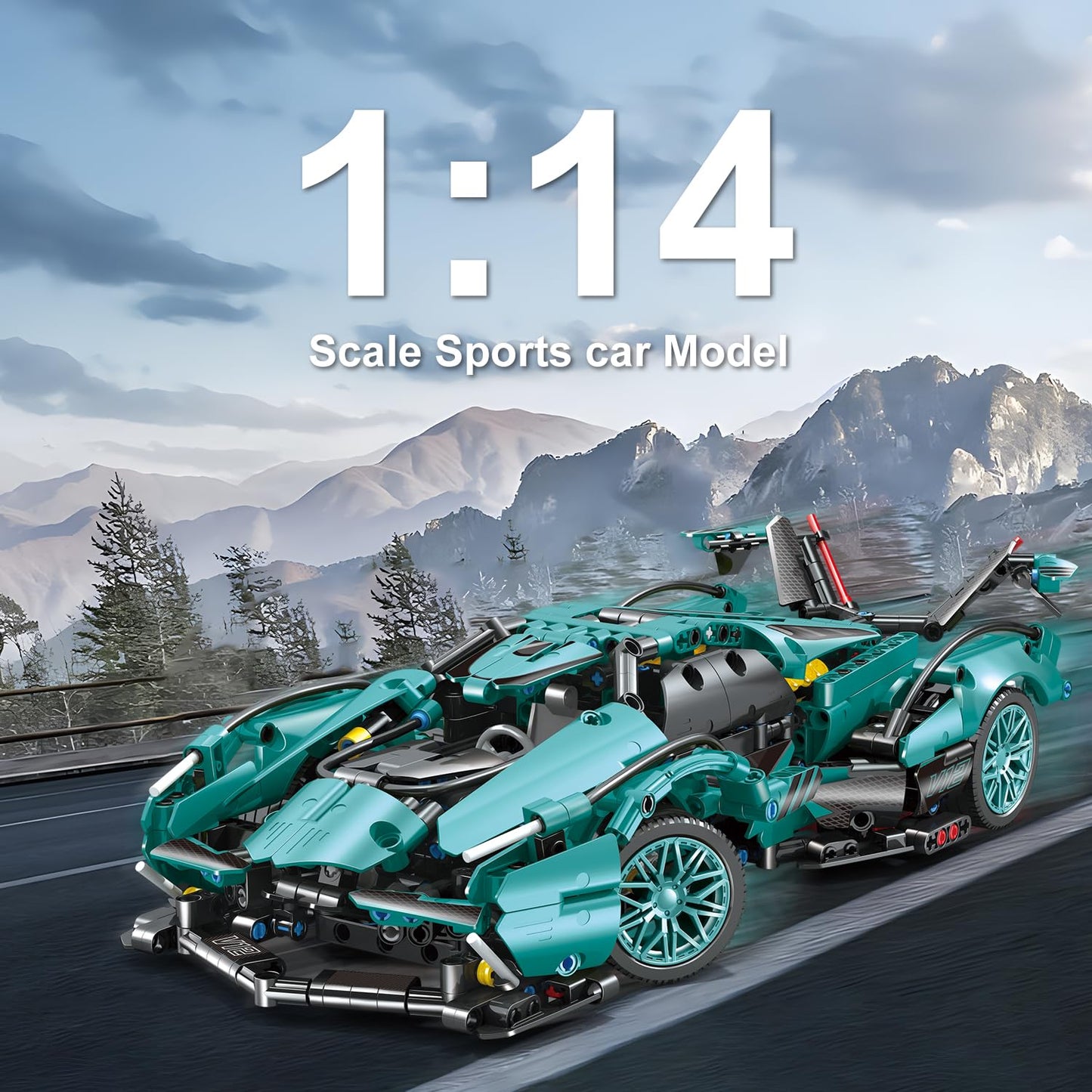 WINGIFT 999-Piece 1:14 Sports Car Building Blocks – STEM Model Kit for Boys & Adults