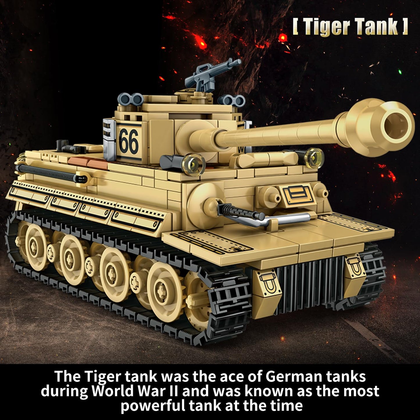 WINGIFT 1030-Piece WW2 Army Tank Set: Panzer 38(t) & Tiger Tank Models for Collectors and Family Builds