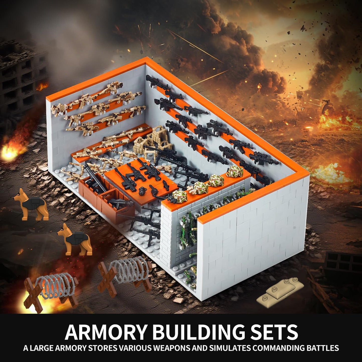 WINGIFT 700-Piece Armory Building Set | WW2 Military Base & STEM Kit