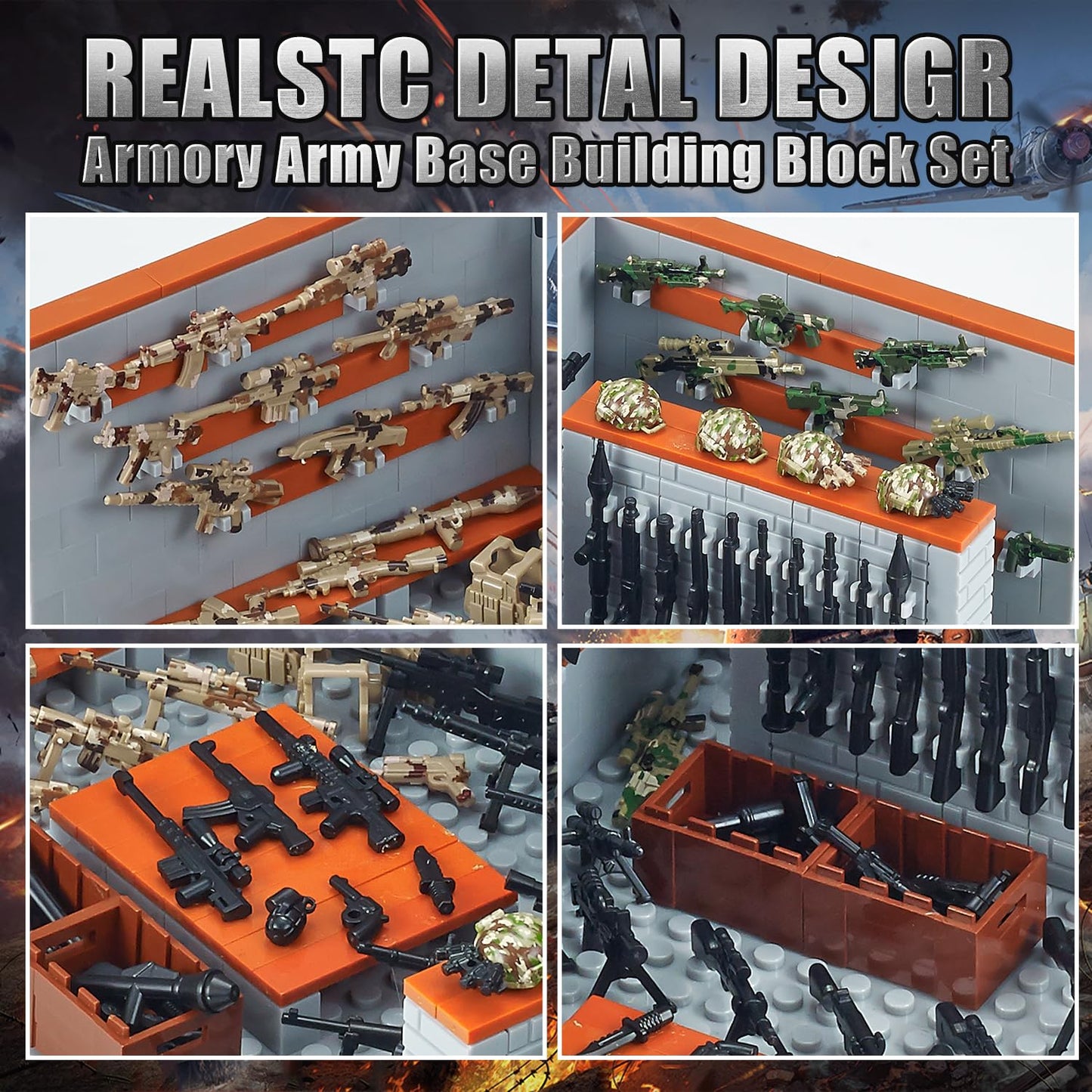 WINGIFT 700-Piece Armory Building Set | WW2 Military Base & STEM Kit