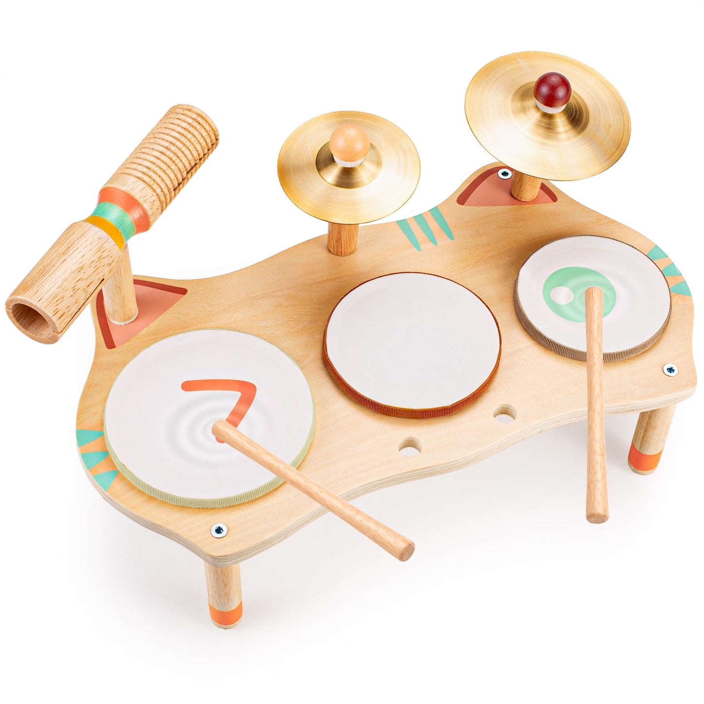 WINGYZ Kids Drum Set for Toddlers — 7-in-1 Montessori Wooden Music Toys